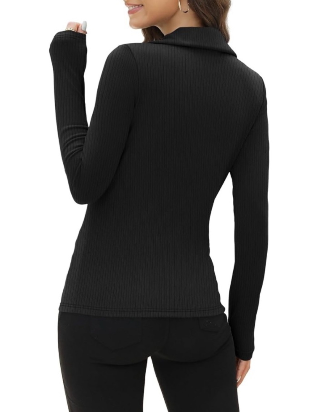 🎉Slim-fit long-sleeve polo, collared knit top V-neck businesscasual essentials. - Picture 11 of 12
